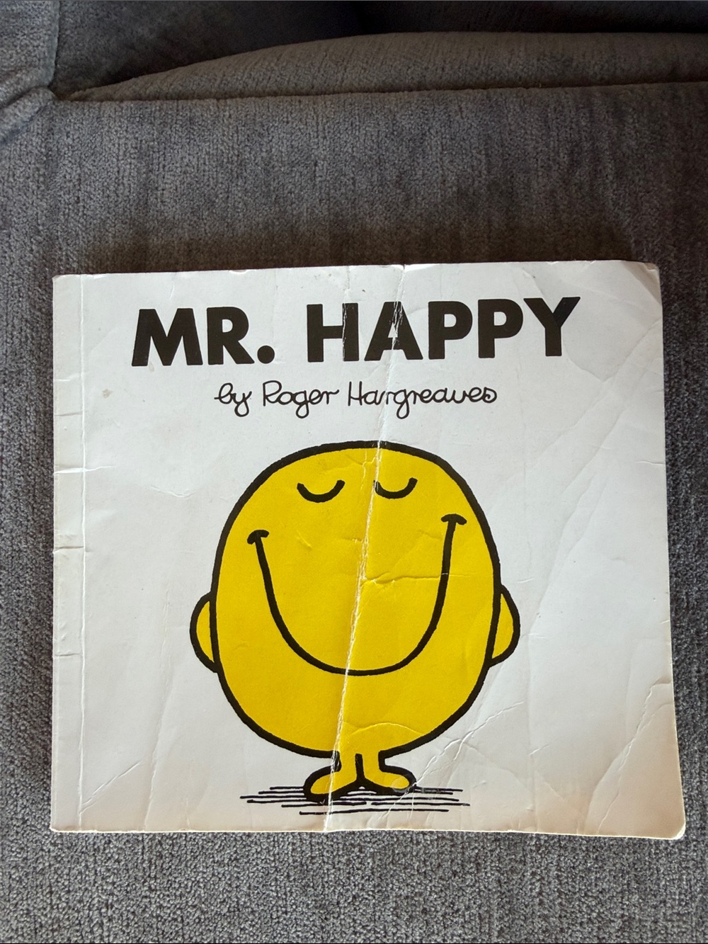 Rare Collectors Item Mr. Happy Board Book - Yellow Smiley Cover 80s